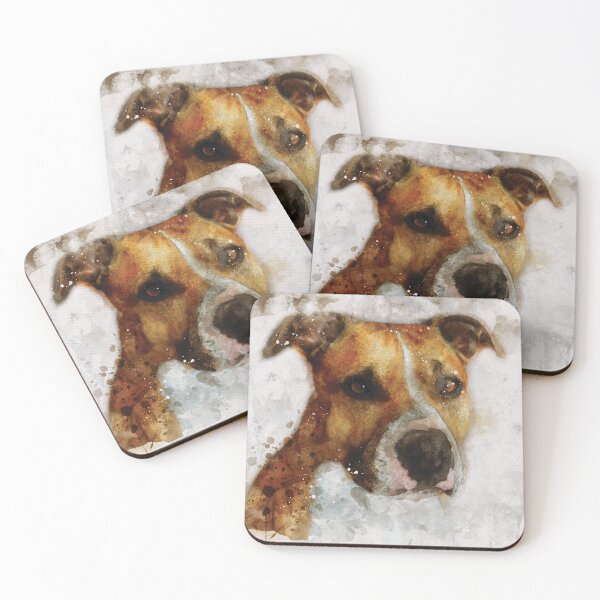 Item preview, American Pitbull dog watercolour digital portrait effect. designed and sold by Gerald Waters.
