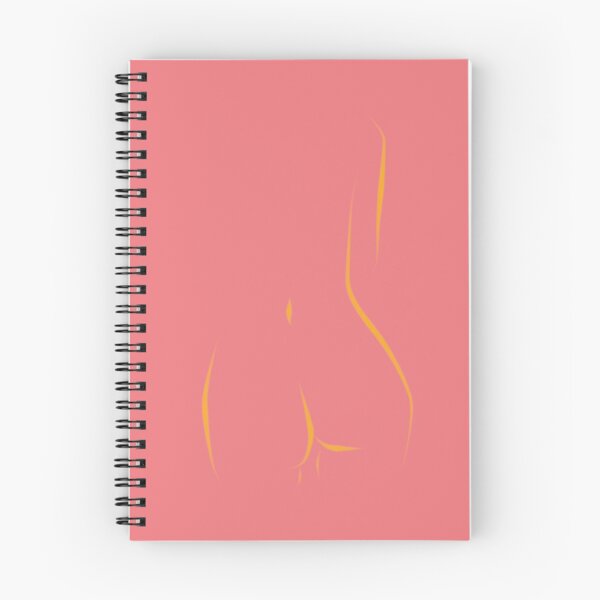Item preview, woman nude booty / one line minimalist illustration / pink and yellow designed and sold by LLCRG.