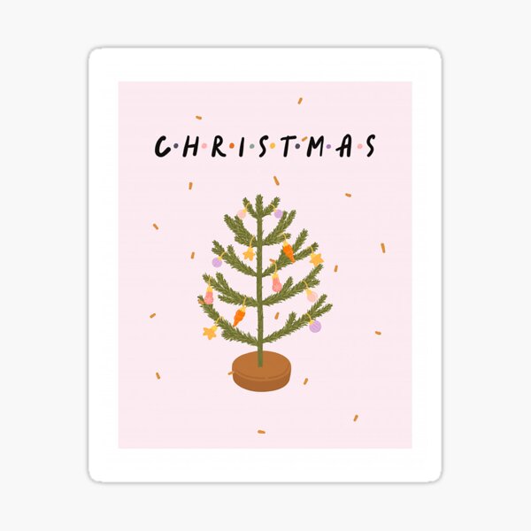 Christmas tree greeting card Sticker