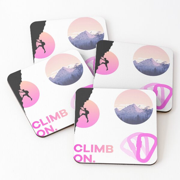 Artikelvorschau, Kletter- und Bergsteiger-Aufkleber-Pack - Pink entworfen und verkauft von Seth's Tees.