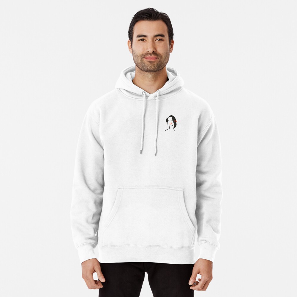 Dibujo chica con flor | Hawai Sudadera con capucha