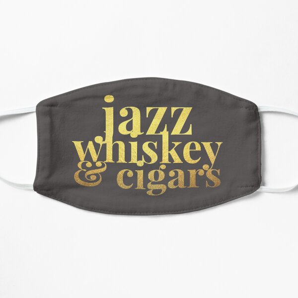 Jazz Whiskey & Cigars Flat Mask