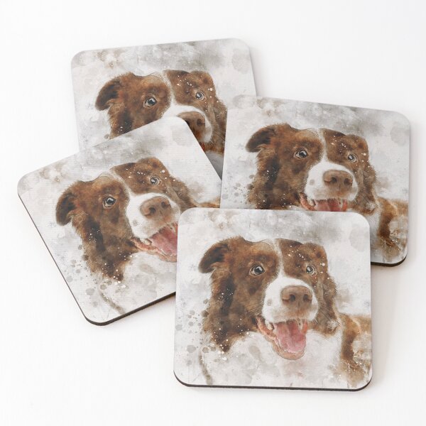 Item preview, Border Collie dog watercolour digital portrait designed and sold by Gerald Waters.