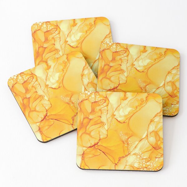 Item preview, Sunshine Yellow Abstract: Original Alcohol Ink Painting by Herzart designed and sold by herzart.