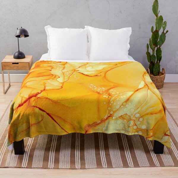 Item preview, Sunshine Yellow Abstract: Original Alcohol Ink Painting by Herzart designed and sold by herzart.