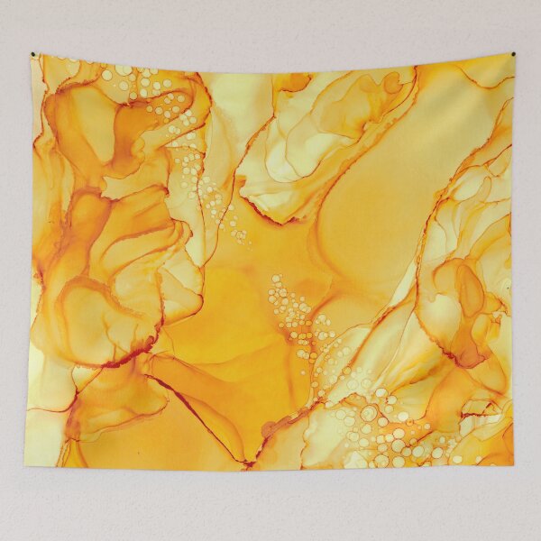 Item preview, Sunshine Yellow Abstract: Original Alcohol Ink Painting by Herzart designed and sold by herzart.
