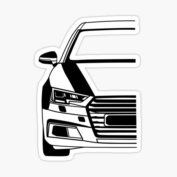 Audi A4 Avant (B9) Silhouette Sticker for Sale by in-transit