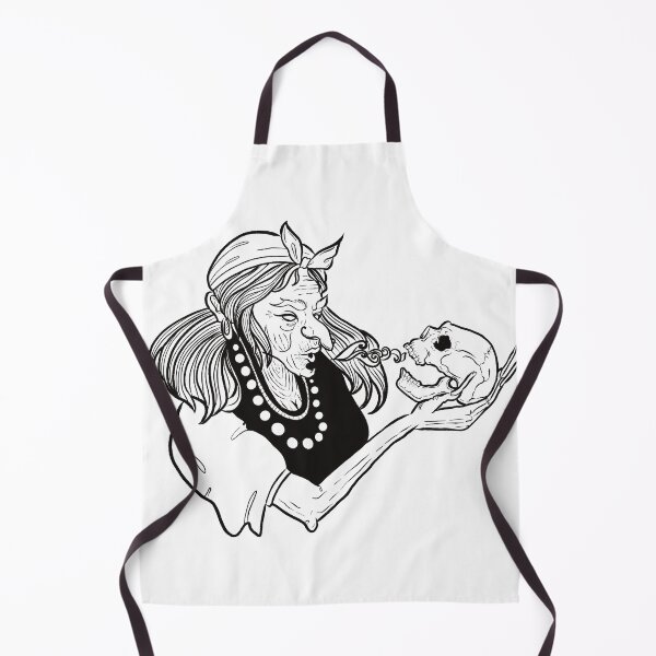 Item preview, Baba Yaga blowing life into a skull designed and sold by Sleepy-Witch.