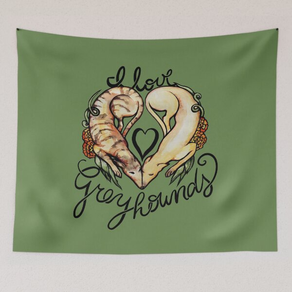Item preview, I Love greyhounds designed and sold by FrictionMaxxing.