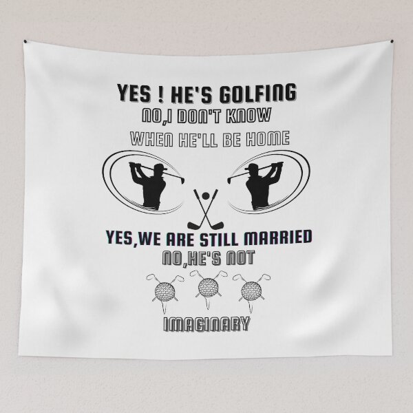 Item preview, Yes He's Golfing Funny Golf Quote, Golf Player, Golfer, Funny Golfing,best gift for golf player designed and sold by stylism.