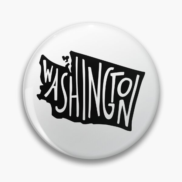 Washington State USA Outline Map (Black) Pin