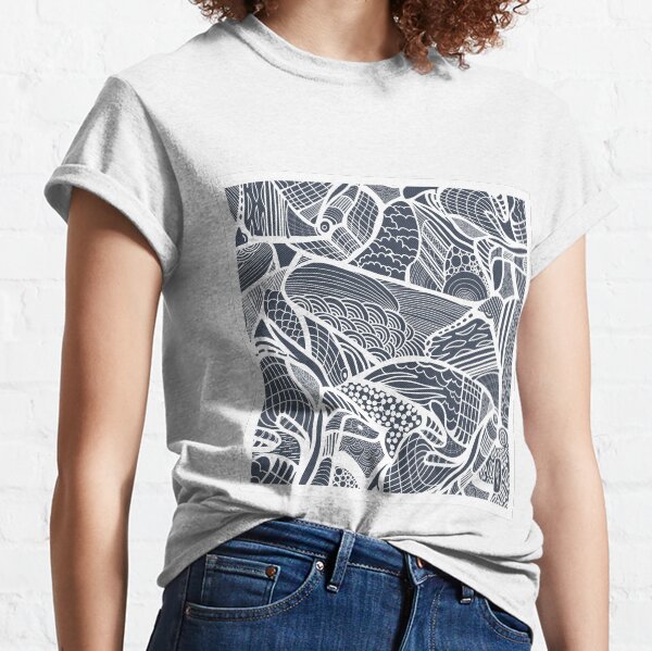 Abstract - Blue & White Classic T-Shirt
