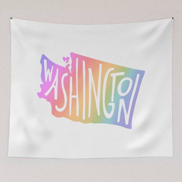 Item preview, Washington State USA Outline Map (Rainbow) designed and sold by acatalepsys.