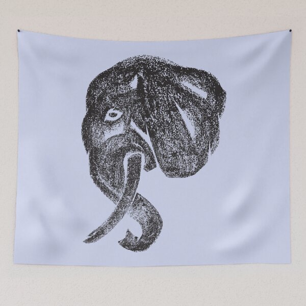 Item preview, Elephant Head Charcoal Hand drawn Illustration designed and sold by Wiggly Lines.