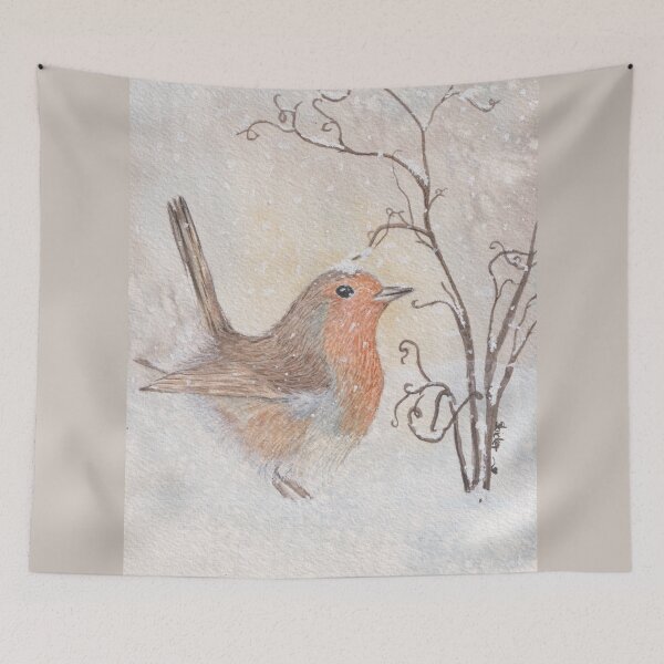 Item preview, Playful Christmas Robin in Snow designed and sold by Sershni.