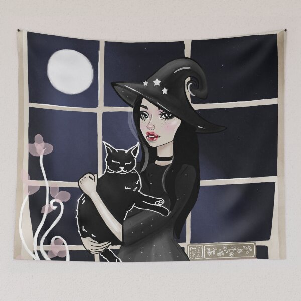 Item preview, The Witch and Her Cat designed and sold by witchlingart.