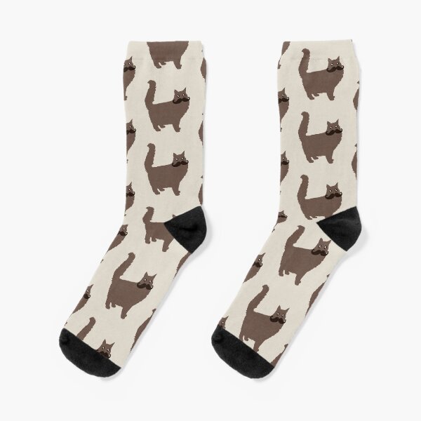 Lustige Movember Wortspiele - Movember Katze mit Schnurrbart - Meowember Socken