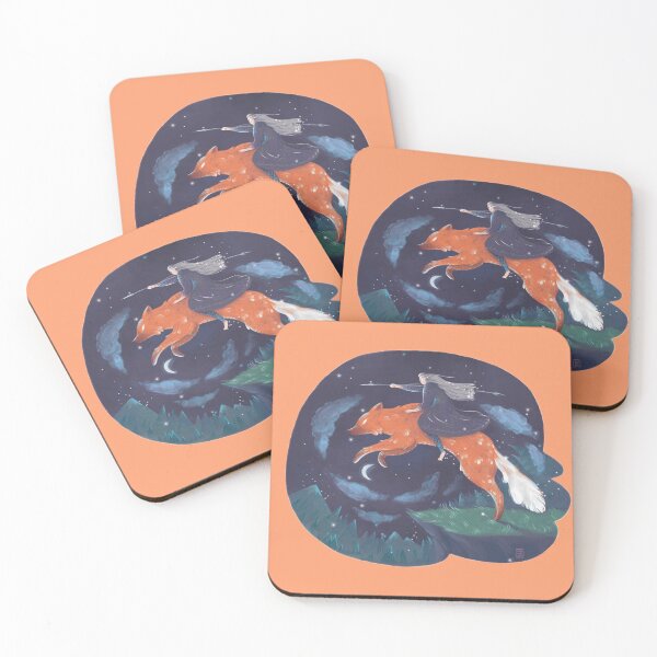 Item preview, SILVER FEATHER FOX warrior girl riding a fox Transparent Background designed and sold by morikoMomoko.