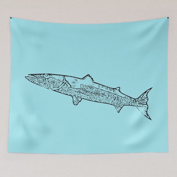Item preview, Great Barracuda Thin Black Print designed and sold by designsasstultd.