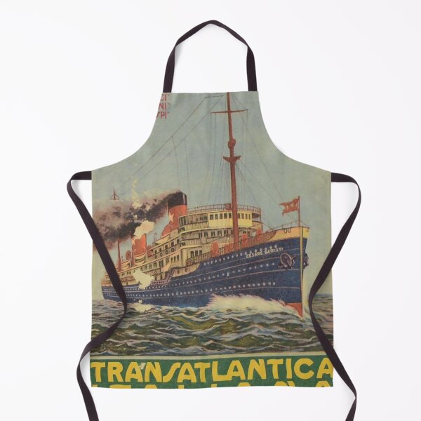Item preview, retro classic Transatlantica Italiana poster designed and sold by CorasPosters.