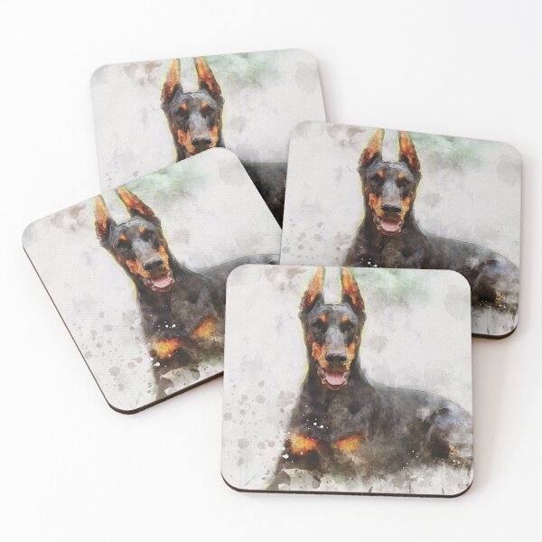 Item preview, Doberman Pinscher dog watercolour digital portrait designed and sold by Gerald Waters.