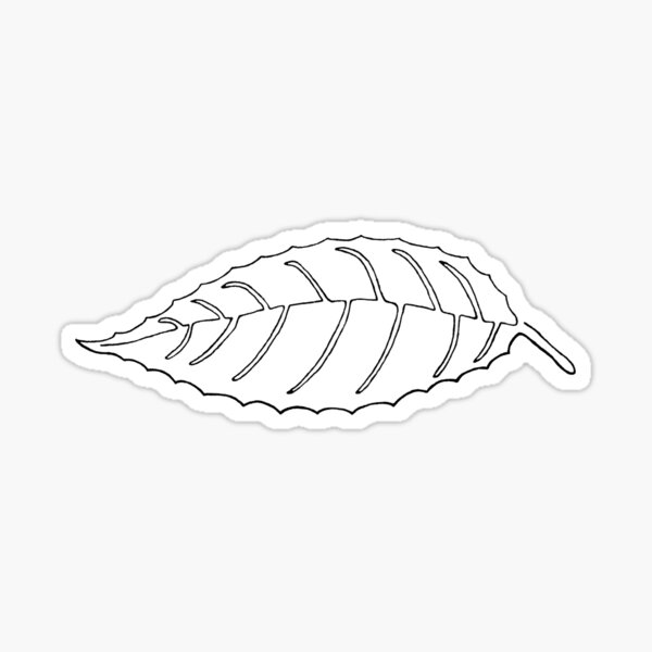 Single-Line Leaf (Dark on Light) Sticker