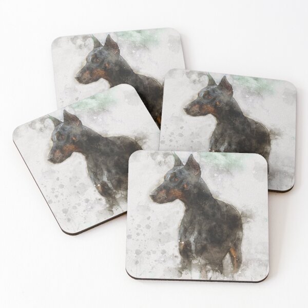 Item preview, Doberman Pinscher dog watercolour digital portrait designed and sold by Gerald Waters.