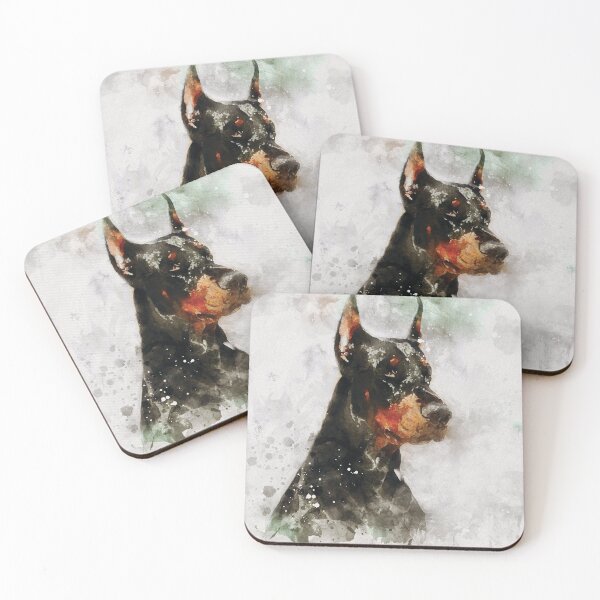 Item preview, Doberman Pinscher dog watercolour digital portrait designed and sold by Gerald Waters.