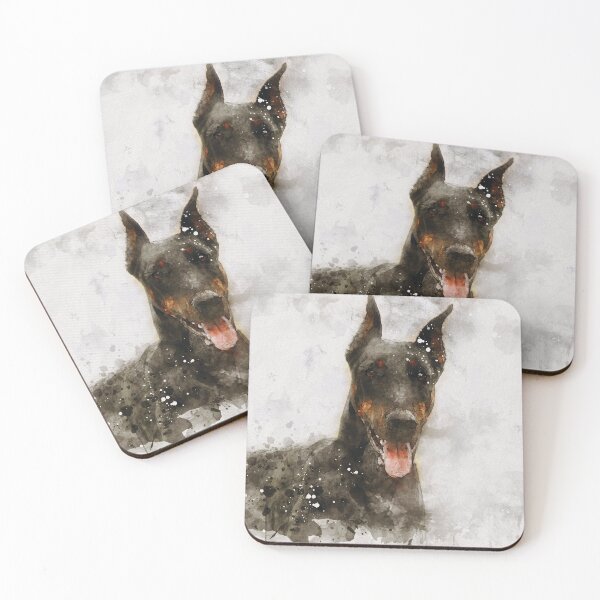 Item preview, Doberman Pinscher dog watercolour digital portrait designed and sold by Gerald Waters.