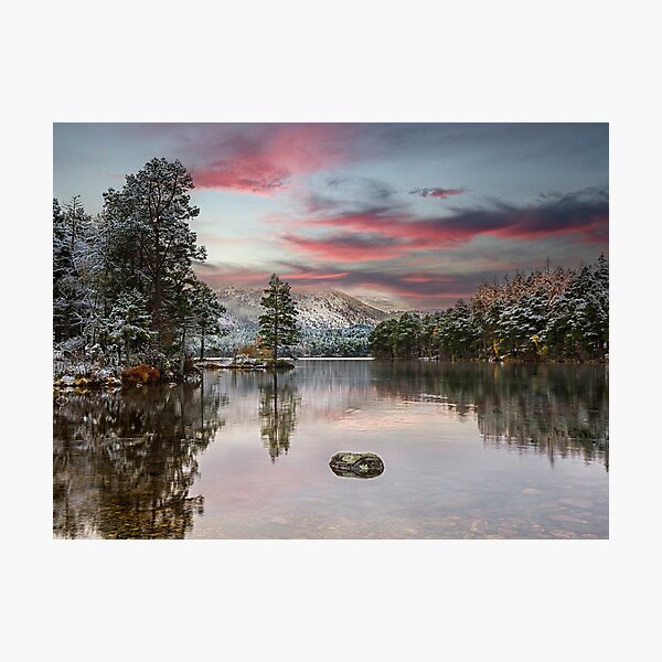 Loch an Eilein Winter Sunset Photographic Print