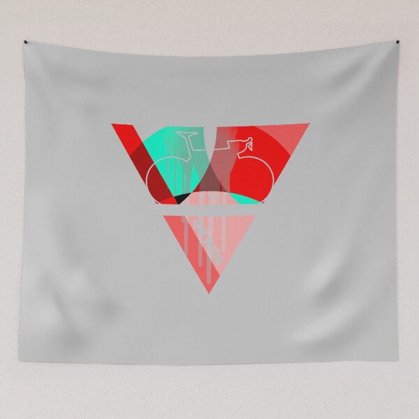 Item preview, Road Bicycle Silhouette Graffiti in Triangle designed and sold by RabeDesigns.
