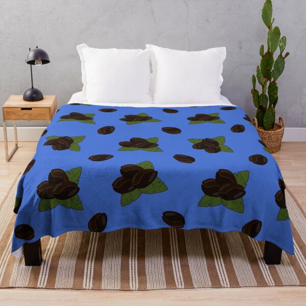 Item preview, Seeds of coffee with lives randomly placed on a blue background. designed and sold by TanaLuna.