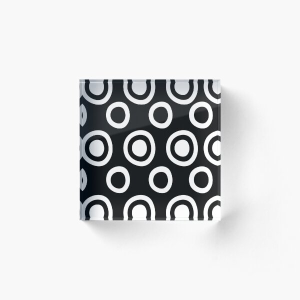 Remix de cercles noirs et blancs Bloc acrylique