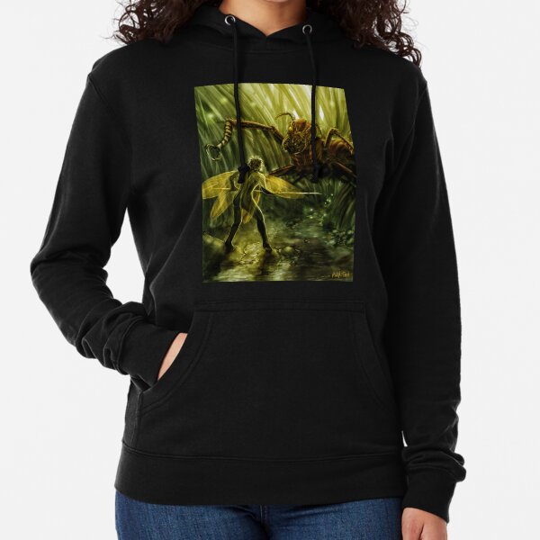 Fairy Confronting a Giant Ant in the Garden, Fantasy Lightweight Hoodie