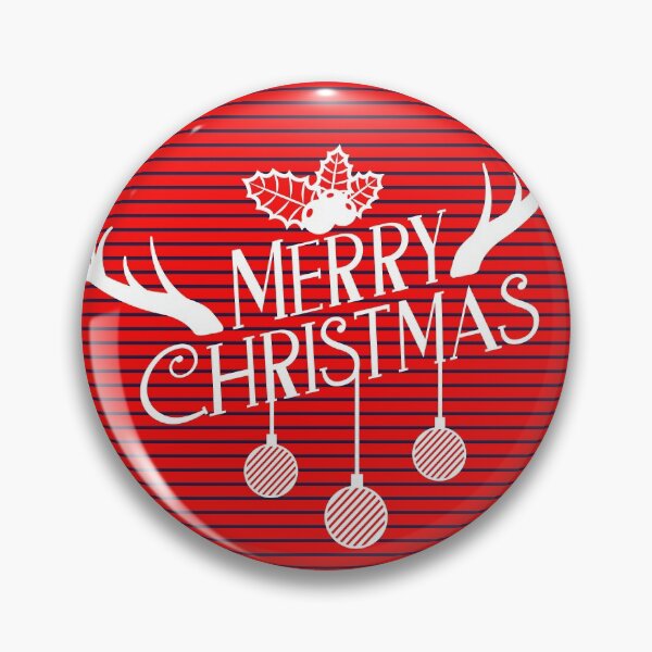 Artikelvorschau, Frohe Weihnachten Text mit Kugeln und Geweih auf rotem Hintergrund entworfen und verkauft von Favegiftings1.