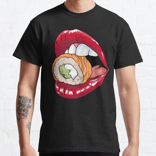 Sushi Gift Women Red Lips Gift Men Raw Fish Japanese Sushi Art Board Print  for Sale by DSWShirts