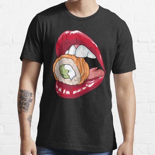 Sushi Gift Women Red Lips Gift Men Raw Fish Japanese Sushi Art Board Print  for Sale by DSWShirts