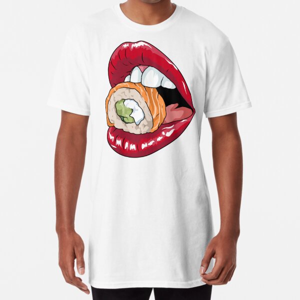 Sushi Gift Women Red Lips Gift Men Raw Fish Japanese Sushi Art Board Print  for Sale by DSWShirts