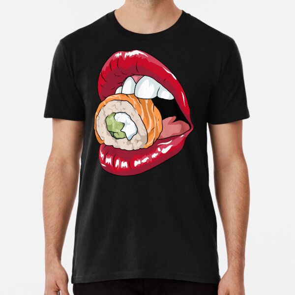 Sushi Gift Women Red Lips Gift Men Raw Fish Japanese Sushi Art Board Print  for Sale by DSWShirts