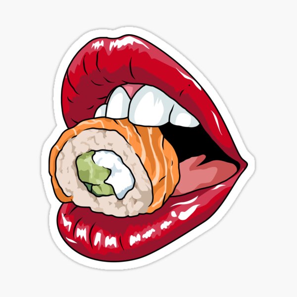 Sushi Gift Women Red Lips Gift Men Raw Fish Japanese Sushi | Art Board Print