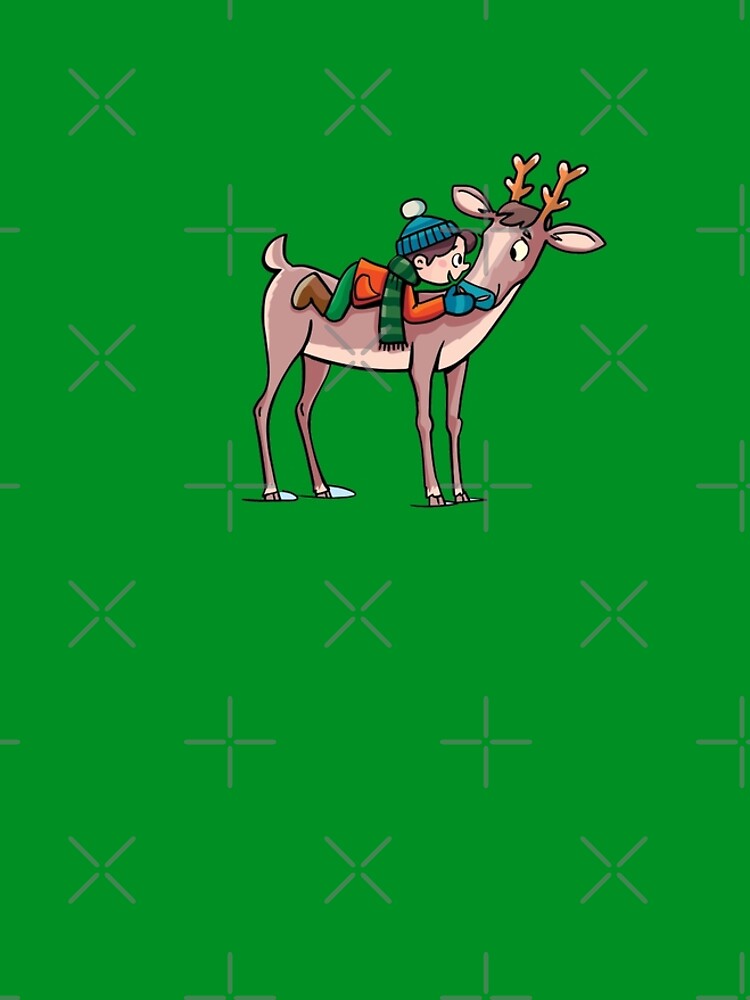 boy rides a reindeer by duxpavlic