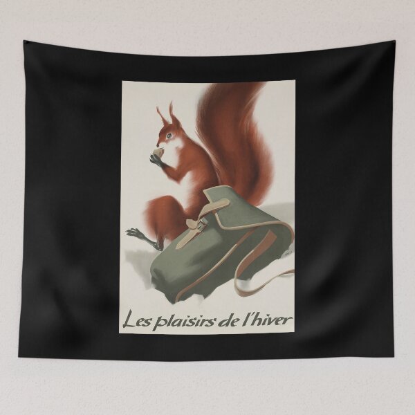 Item preview, retro classic Le plaisirs de Hiver poster designed and sold by CorasPosters.