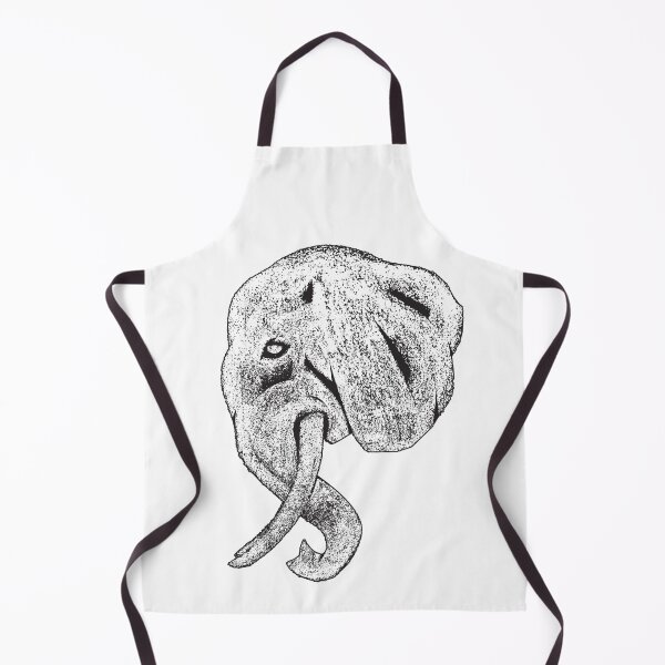 Item preview, Elephant Head Charcoal Hand drawn White Illustration designed and sold by Wiggly Lines.