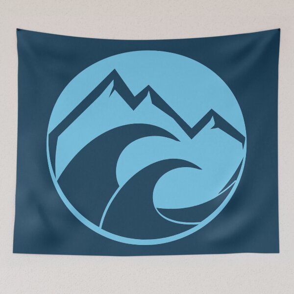 Item preview, jagged mountain and crashing ocean abstract  designed and sold by pholange.