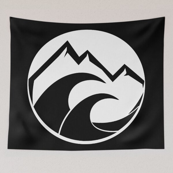Item preview, jagged mountain and crashing ocean abstract  designed and sold by pholange.