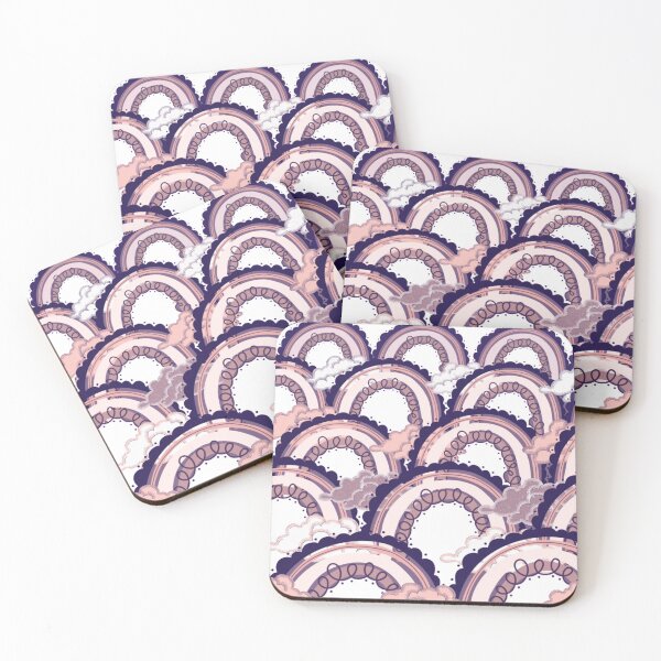 Item preview, Pastel pink orange rainbow pattern designed and sold by MarineTreasury.