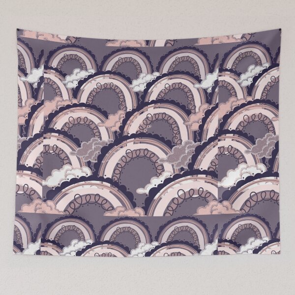 Item preview, Pastel pink orange rainbow pattern designed and sold by MarineTreasury.
