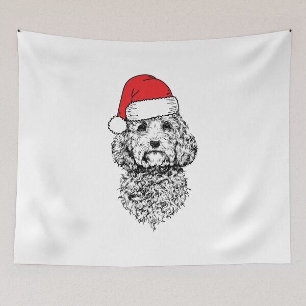Item preview, Christmas Cockapoo Santa Dog Holiday designed and sold by thepawster.