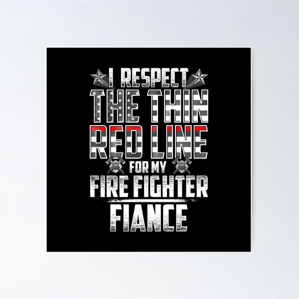 Item preview, Fiance Fire Fighter Thin Red Line designed and sold by wheedesign.