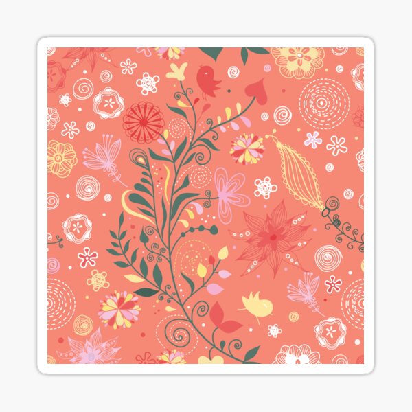 Stripe, Flower , Art Sticker